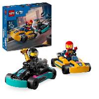 Construction - Modelisme - Maquette - Modele Reduit A Construire LEGO 60400 City Les Karts et les Pilotes de Course. Jouet avec 2 Karting. avec 2 Minifigurines de Pilotes de Voitures