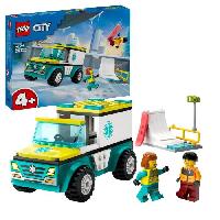 Construction - Modelisme - Maquette - Modele Reduit A Construire LEGO 60403 City L'Ambulance de Secours et le Snowboardeur. Jeu Enfants avec Jouet de Vehicule Medical et Minifigurines