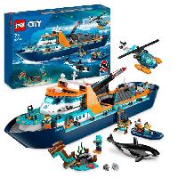 Construction - Modelisme - Maquette - Modele Reduit A Construire LEGO City 60368 Le Navire d'Exploration Arctique. Jouet de Grand Bateau Flottant. Cadeau Enfants