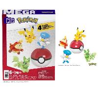 Construction - Modelisme - Maquette - Modele Reduit A Construire MEGA-Pokémon-Coffret construction 4 figurines et 1 Poké Ball (79 pcs) HPX92