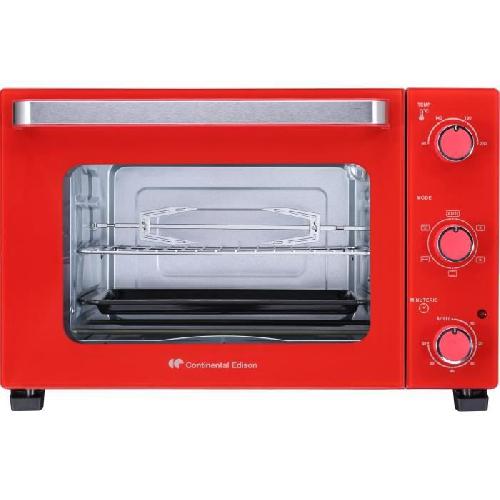 Mini-four - Rotissoire CONTINENTAL EDISON CEMF35R - Minifour électrique 35L rouge  - 1500W - Rotissoire. Convection naturelle