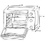 Mini-four - Rotissoire CONTINENTAL EDISON CEMF35R - Minifour électrique 35L rouge  - 1500W - Rotissoire. Convection naturelle