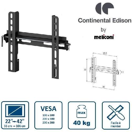 Fixation Tv - Support Tv - Support Mural Pour Tv Continental Edison Support TV Mural Fixe Vesa 200x200