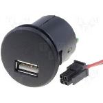 CONVERTISSEUR 12VOLT 5 VOLT 2-1A SOCLE USB FEMMELLE A PERCER 10W