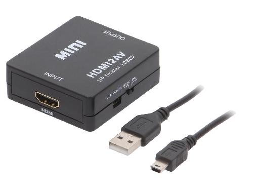Cable - Connectique Pour Peripherique Convertisseur HDMI vers CVBS audio stereo noir