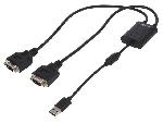Cable - Connectique Pour Peripherique Convertisseur USB vers 2x serie