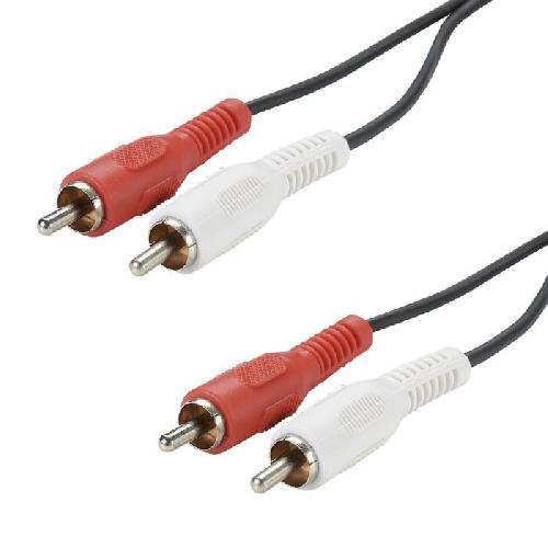 Cable - Connectique Tv - Video - Son Cordon 2 RCA 5m - Connecteurs nickel