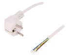 Cable D'alimentation Cordon d'alimentation avec prise male angulaire 10A 250V 1.5m - Blanc