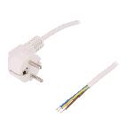 Cordon d'alimentation avec prise male angulaire 10A 250V 1.5m - Blanc