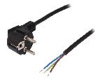 Cable D'alimentation Cordon d'alimentation avec prise male angulaire 10A 250V 1.5m - Noir