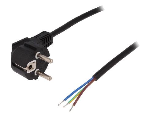Cable D'alimentation Cordon d'alimentation avec prise male angulaire 10A 250V 1.5m - Noir