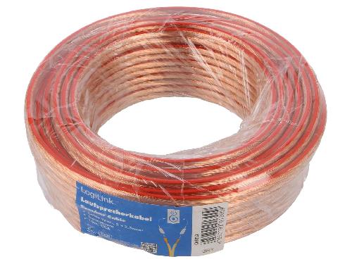 Cables de Haut-Parleurs Cordon de haut parleurs 10m - Transparent