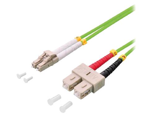 Fibres Optiques Cordon de raccordement Fibre Uniboot OM5 LC-UPC. 7.5m - Vert