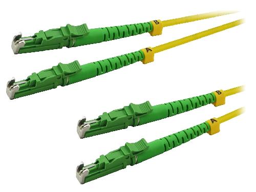 Fibres Optiques Cordon de raccordement Fibre Uniboot OS2 E2000-APC. 5m - Vert