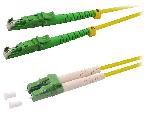 Fibres Optiques Cordon de raccordement Fibre Uniboot OS2 E2000-APC LC-APC. 3m - Vert