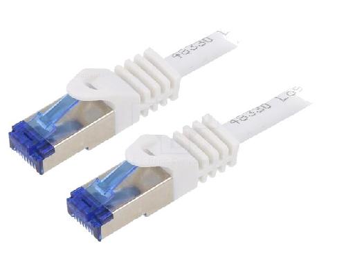 Cable - Adaptateur Reseau - Telephonie Cordon de raccordement S-FTP Cat.6a blanc - 1m
