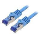 Cable - Adaptateur Reseau - Telephonie Cordon de raccordement S-FTP Cat.6a bleu - 0.5m