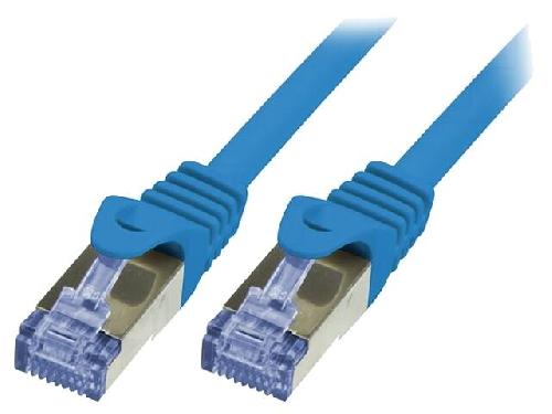 Cable - Adaptateur Reseau - Telephonie Cordon de raccordement S-FTP Cat.6a bleu - 10m