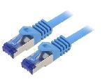 Cable - Adaptateur Reseau - Telephonie Cordon de raccordement S-FTP Cat.6a bleu - 3m