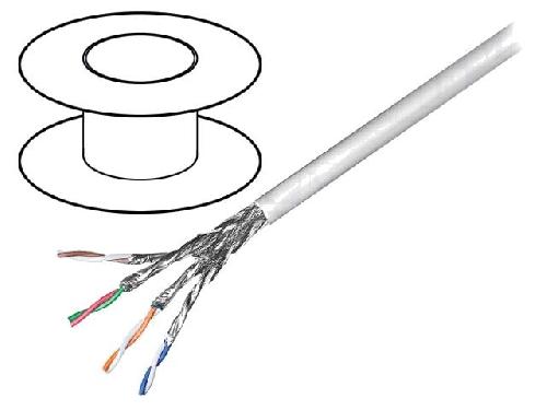 Cable - Adaptateur Reseau - Telephonie Cordon S-FTP cat.6 gris 100m