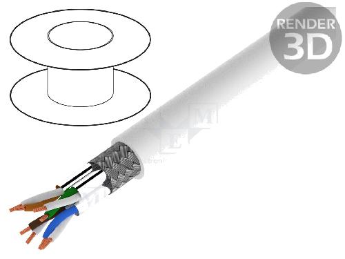 Cable - Adaptateur Reseau - Telephonie Cordon S-FTP Cat7 100m - Blanc