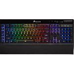 Clavier D'ordinateur CORSAIR Clavier Gamer Membrane K57 RGB - Sans fil - Rétroéclairé RGB LED - Noir  - AZERTY (CH-925C015-FR)