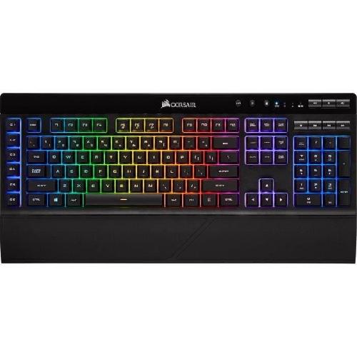 Clavier D'ordinateur CORSAIR Clavier Gamer Membrane K57 RGB - Sans fil - Rétroéclairé RGB LED - Noir  - AZERTY (CH-925C015-FR)