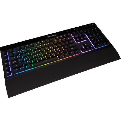 Clavier D'ordinateur CORSAIR Clavier Gamer Membrane K57 RGB - Sans fil - Rétroéclairé RGB LED - Noir  - AZERTY (CH-925C015-FR)