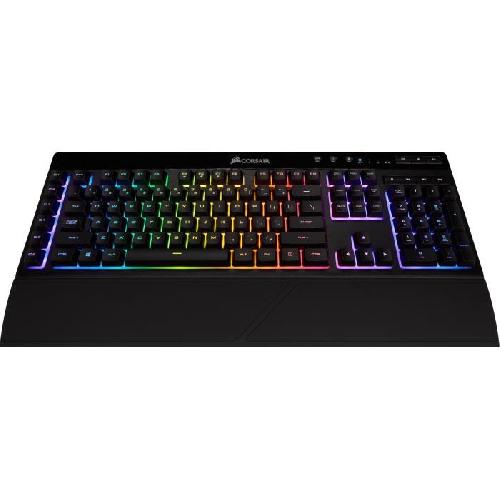 Clavier D'ordinateur CORSAIR Clavier Gamer Membrane K57 RGB - Sans fil - Rétroéclairé RGB LED - Noir  - AZERTY (CH-925C015-FR)