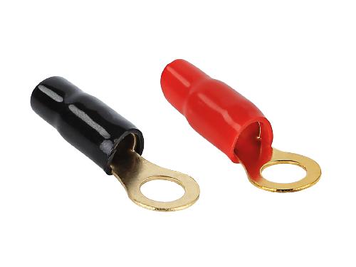 Cosses - Fils Cosses a anneau 10 mm2 vers 10 mm 2 x rouge- 2 x noir