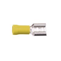 Cosses - Fils 100 Cosses avec connecteur plat 6.3mm D4.0 - 6.0mm2 - jaune