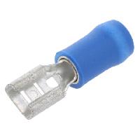 Cosses - Fils Connecteur plat 4.8mm 0.8mm femelle 1-2.5mm2 serrage sur fil bleu x10