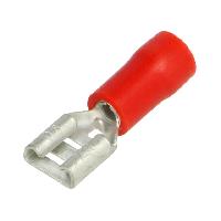 Cosses - Fils Connecteur plat 5.2mm 0.8mm femelle 0.25-1.5mm2 serrage rouge x10