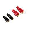Cosses - Fils Connecteurs plats 2 x 2.8mm noirs 2 x 4.8mm rouges