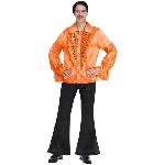 Deguisement - Panoplie De Deguisement Costume adulte chemise satinee orange taille petite