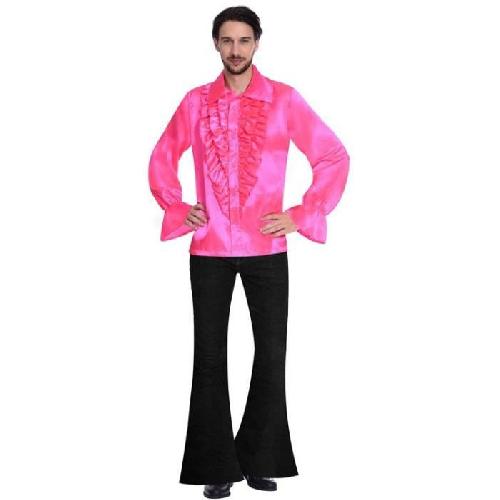 Deguisement - Panoplie De Deguisement Costume adulte chemise satinee rose taille petite
