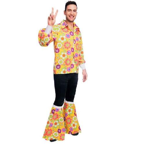 Deguisement - Panoplie De Deguisement Costume adultes 60's chemise Flower Power taille Standard