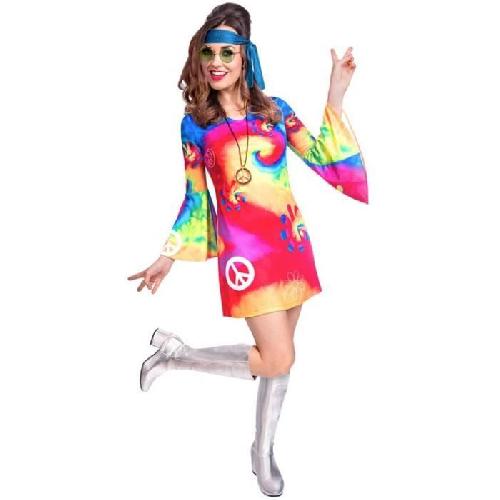 Deguisement - Panoplie De Deguisement Costume adultes 60's femme Free Spirit taille M