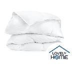 Couette Couette 140 x 200 cm - LOVELY HOME - Chaude - 450 g/m² - Anti-acariens - 1 personne - Blanc