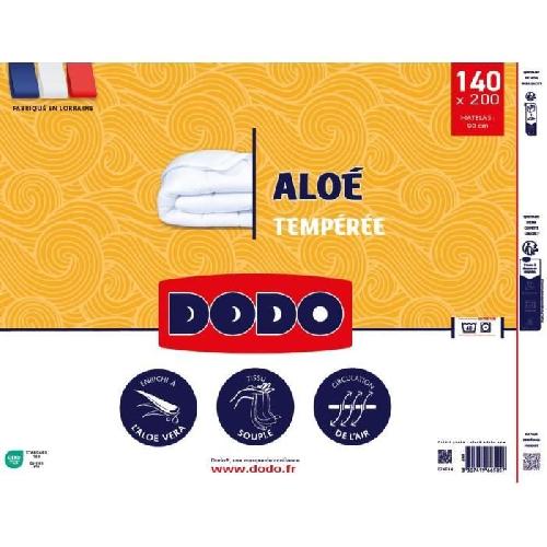 Couette Couette 140x200 cm DODO ALoe - Tempérée - 300G/m² - Couette 1 personne - Douce et Confortable - Blanc