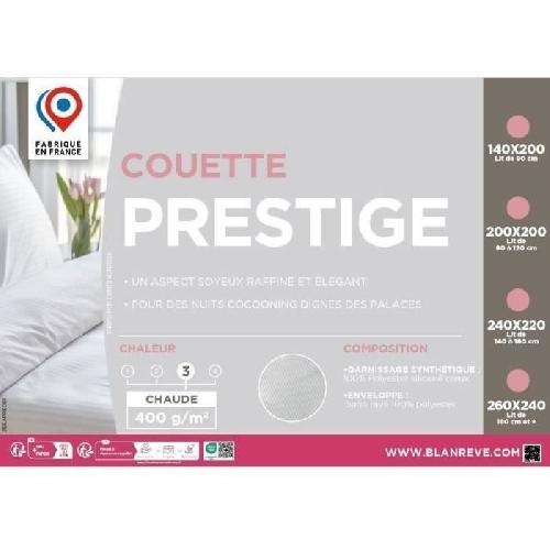 Couette Couette 220x240 cm BLANREVE PRESTIGE - Chaude - 100% Polyester - 2 Personnes - Satin rayé
