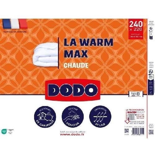 Couette Couette 220x240 cm DODO LA WARM MAX - chaude - 100 Polyester - 2 personnes - blanc