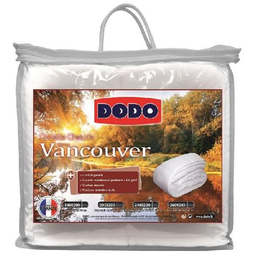 Couette Couette chaude Vancouver - 220 x 240 cm - 400gr-m2 - Blanc - DODO