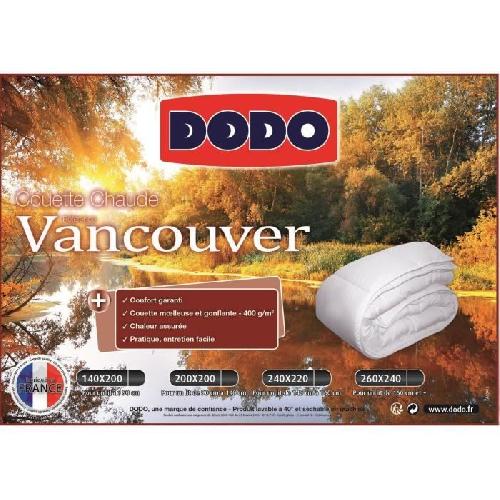 Couette Couette chaude Vancouver - 240 x 260 cm - 400gr-m2 - Blanc - DODO