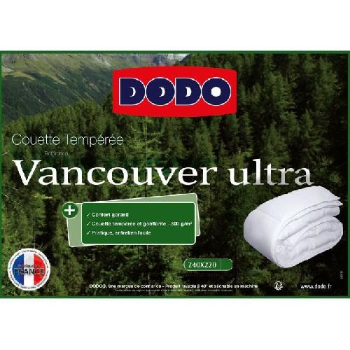 Couette Couette tempérée Vancouver Ultra - 220 x 240 cm - 300gr/m² - Blanc - DODO