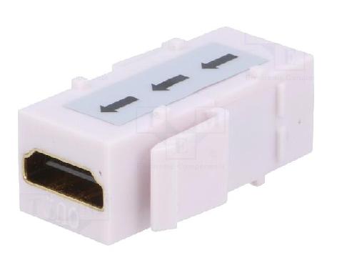 Cable - Connectique Pour Peripherique Coupleur Keystone HDMI avec repeteur - Blanc