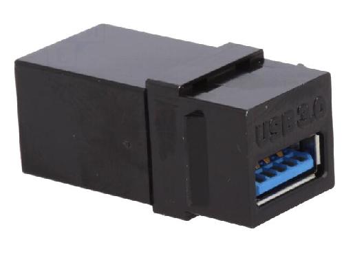 Cable - Connectique Pour Peripherique Coupleur Keystone USB A 3.0 femelle - Noir