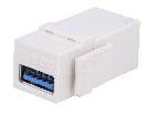 Cable - Connectique Pour Peripherique Coupleur Keystone USB A femelles 2.0 - Blanc