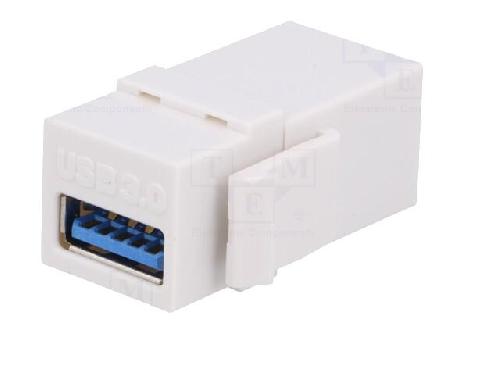 Cable - Connectique Pour Peripherique Coupleur Keystone USB A femelles 2.0 - Blanc