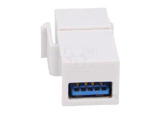 Cable - Connectique Pour Peripherique Coupleur Keystone USB A femelles 2.0 - Blanc